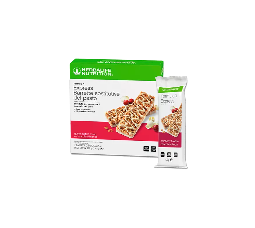 Formula 1 Express Barrette Sostitutive del Pasto (1 conf. da 7 Barrette )- Mirtillo Rosso e Cioccolato Bianco